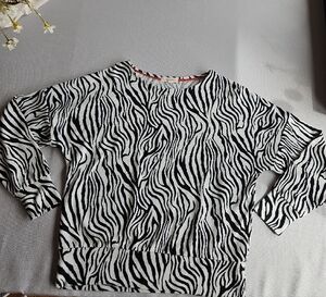 Chic Zebra Print Long Sleeve Top